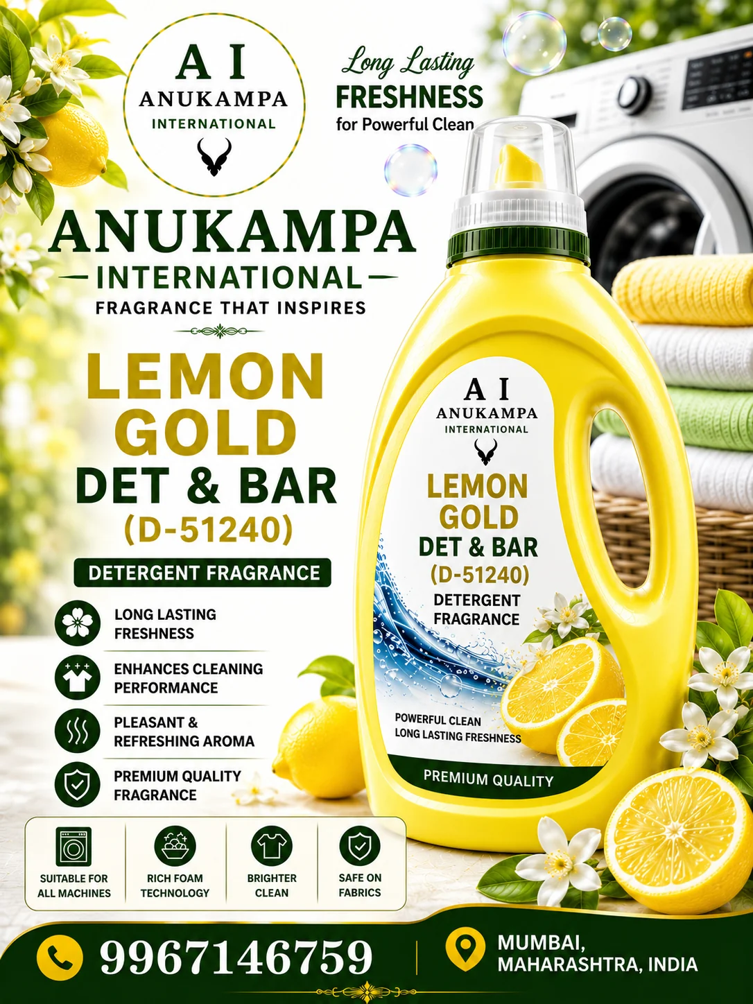 Lemon Gold Det & Bar D 51240 — Detergent Fragrances fragrance oil
