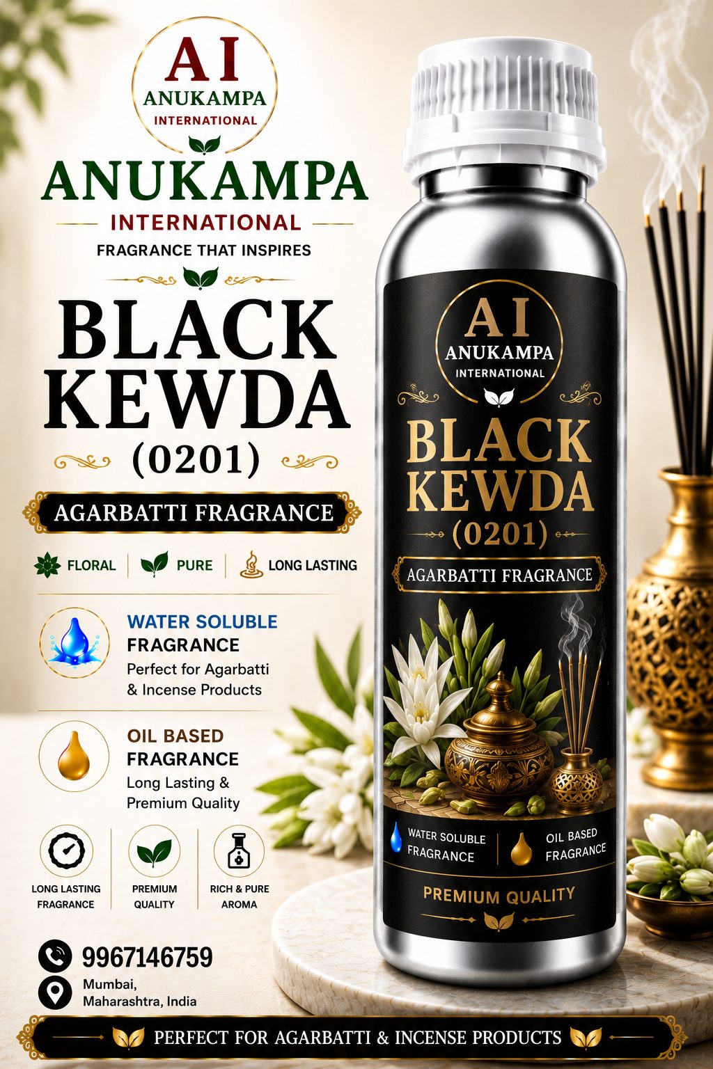 Black Kewda 0201 — Incense & Agarbatti Fragrances fragrance oil