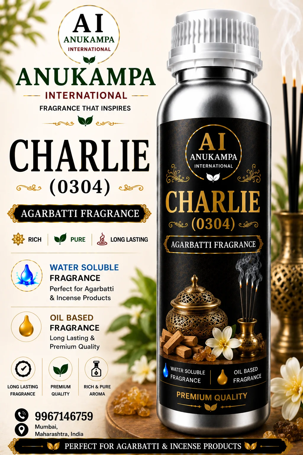 Charlie 0304 — Incense & Agarbatti Fragrances fragrance oil