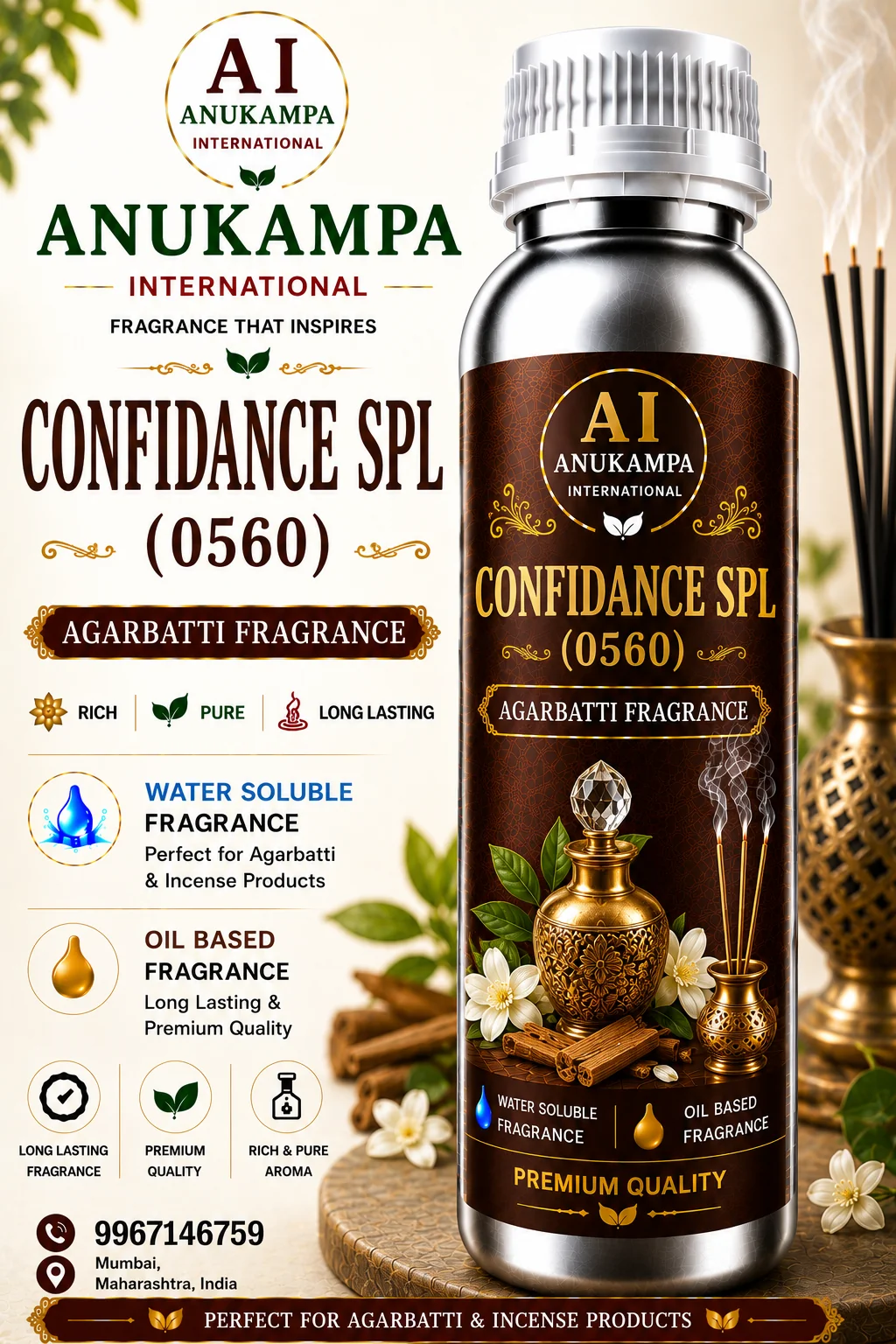 Confidence Spl 0560 — Incense & Agarbatti Fragrances fragrance oil