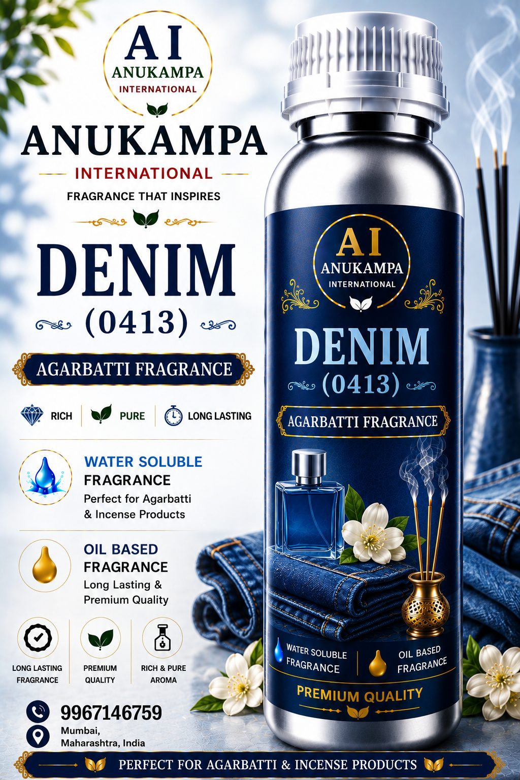 Denim 0413 — Incense & Agarbatti Fragrances fragrance oil