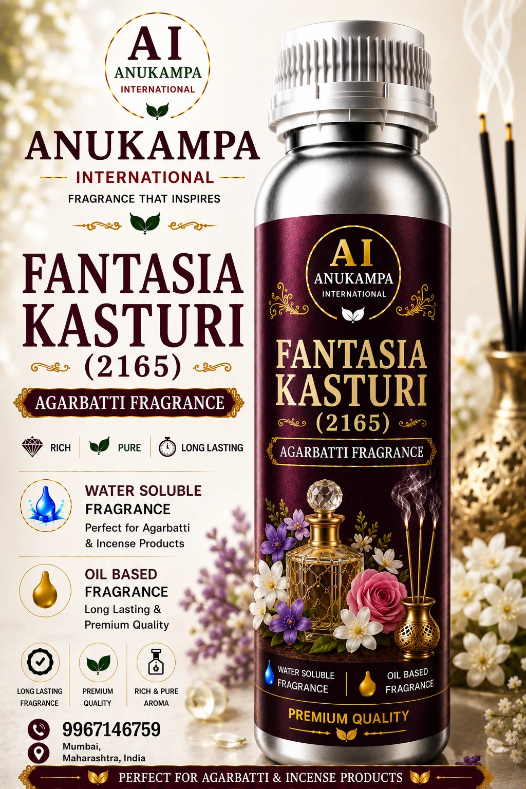 Fantasia Kasturi 2165 — Incense & Agarbatti Fragrances fragrance oil