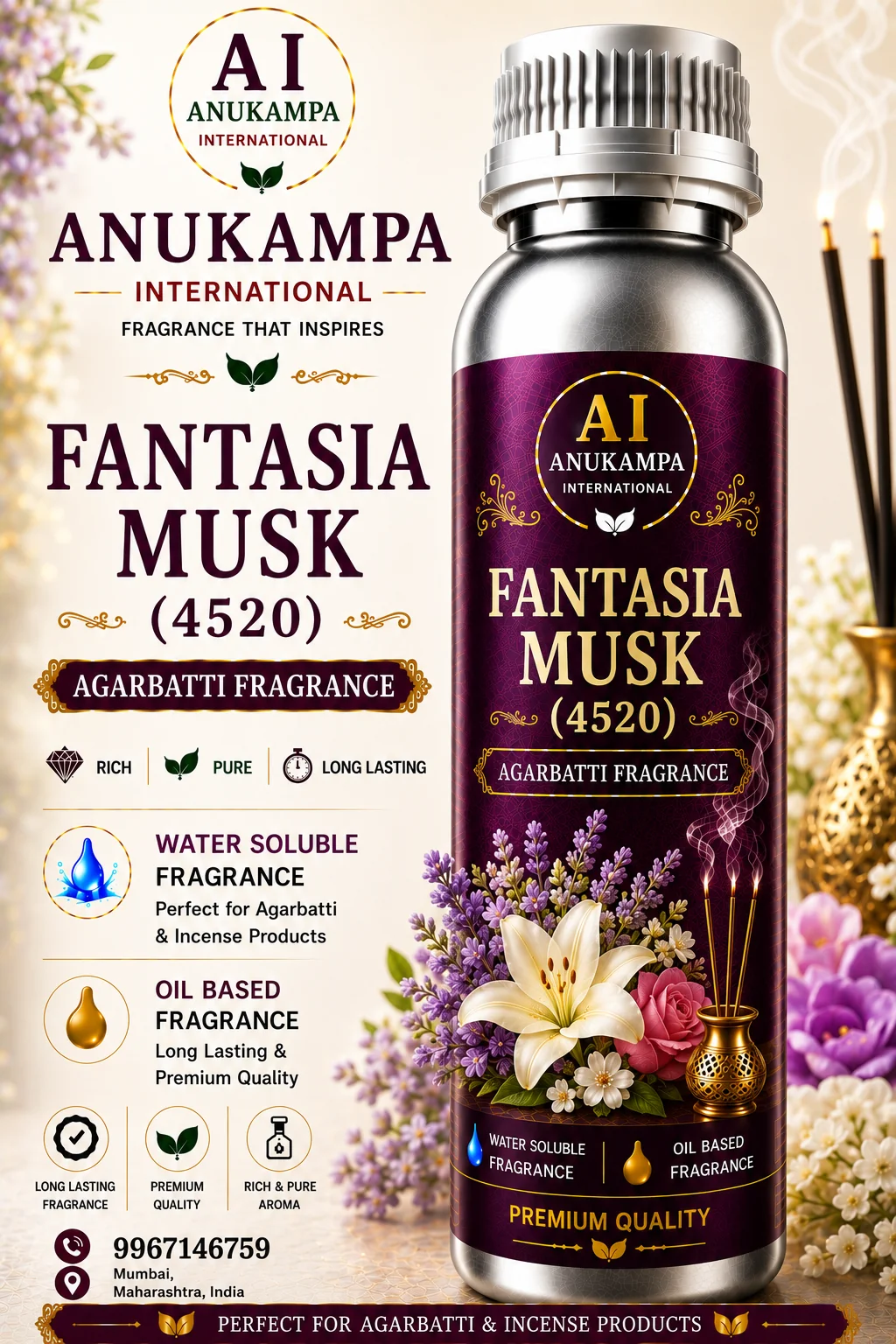 Fantasia Musk 4520 — Incense & Agarbatti Fragrances fragrance oil