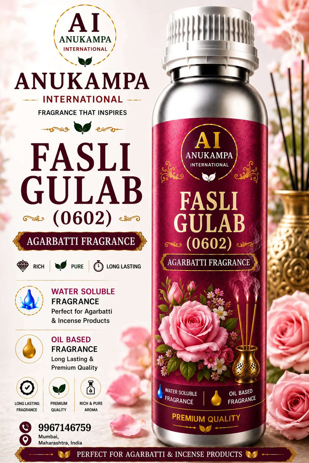 Fasli Gulab 0602 — Incense & Agarbatti Fragrances fragrance oil