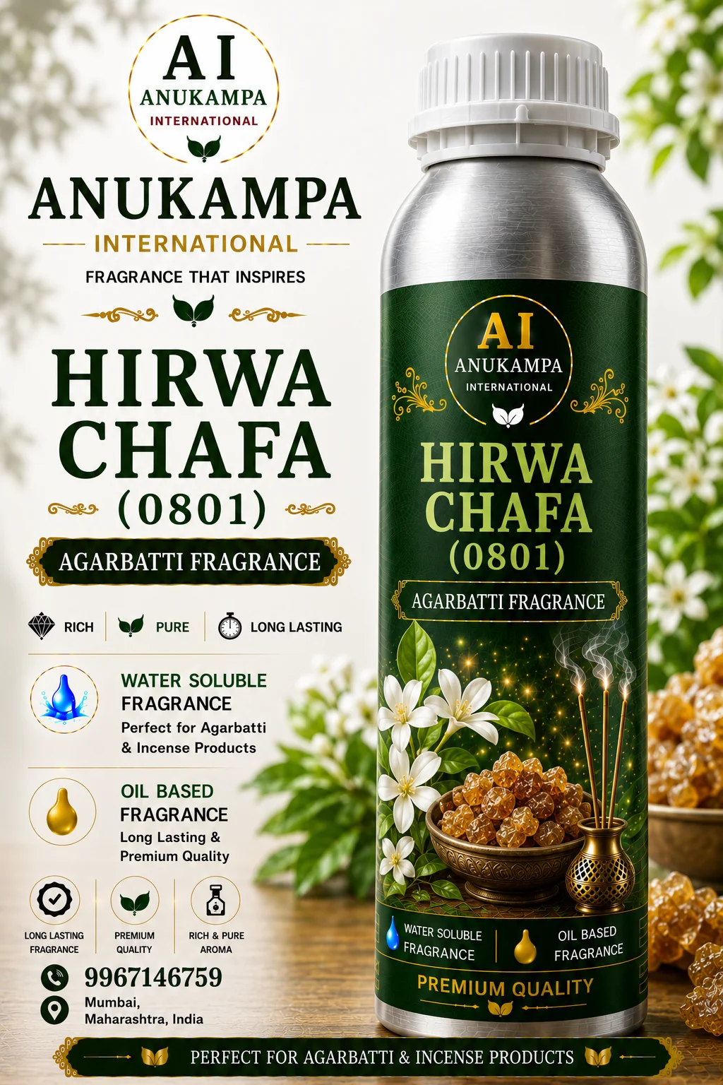 Hirwa Chafa 0801 — Incense & Agarbatti Fragrances fragrance oil