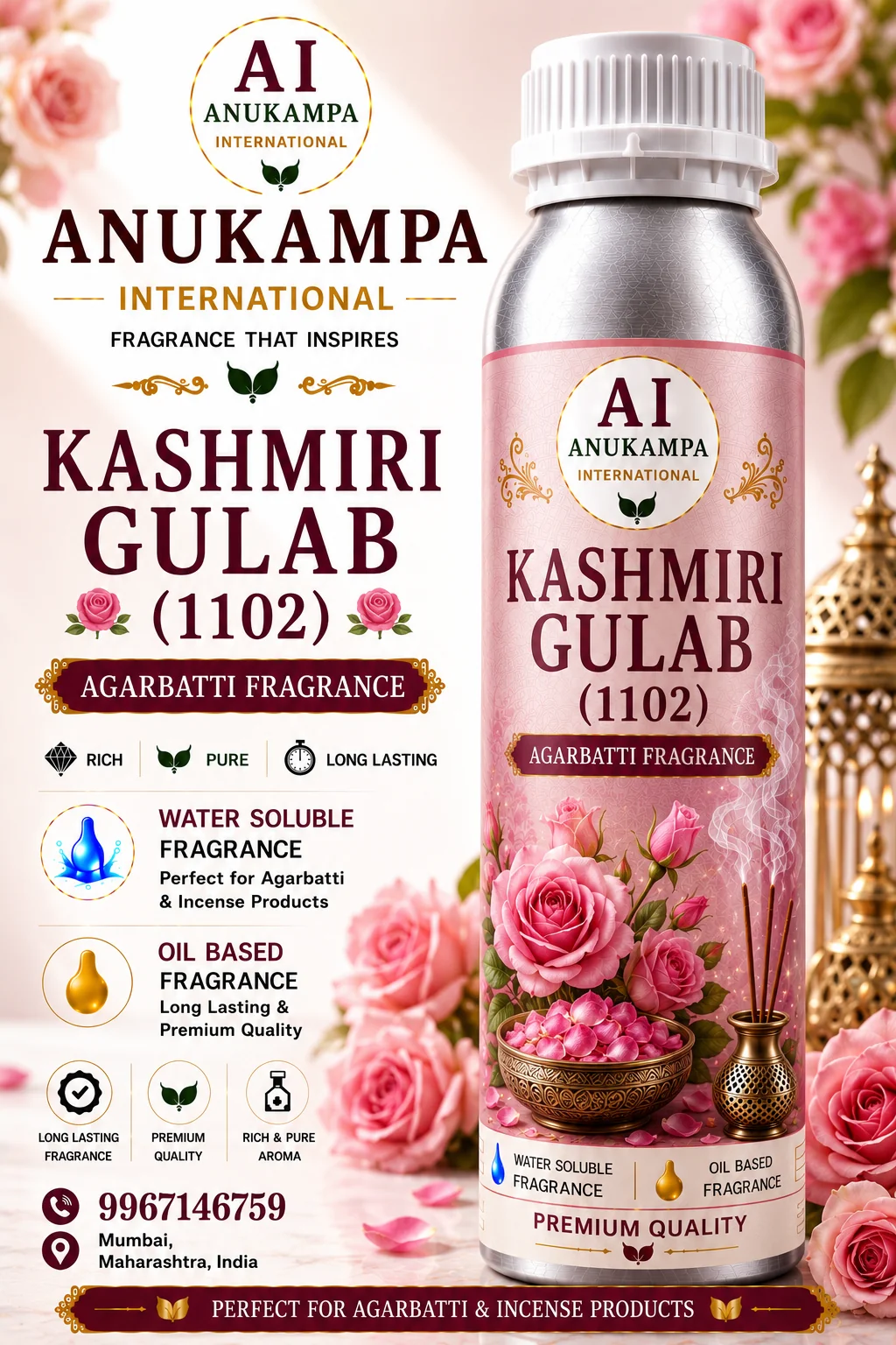 Kashmiri Gulab 1102 — Incense & Agarbatti Fragrances fragrance oil