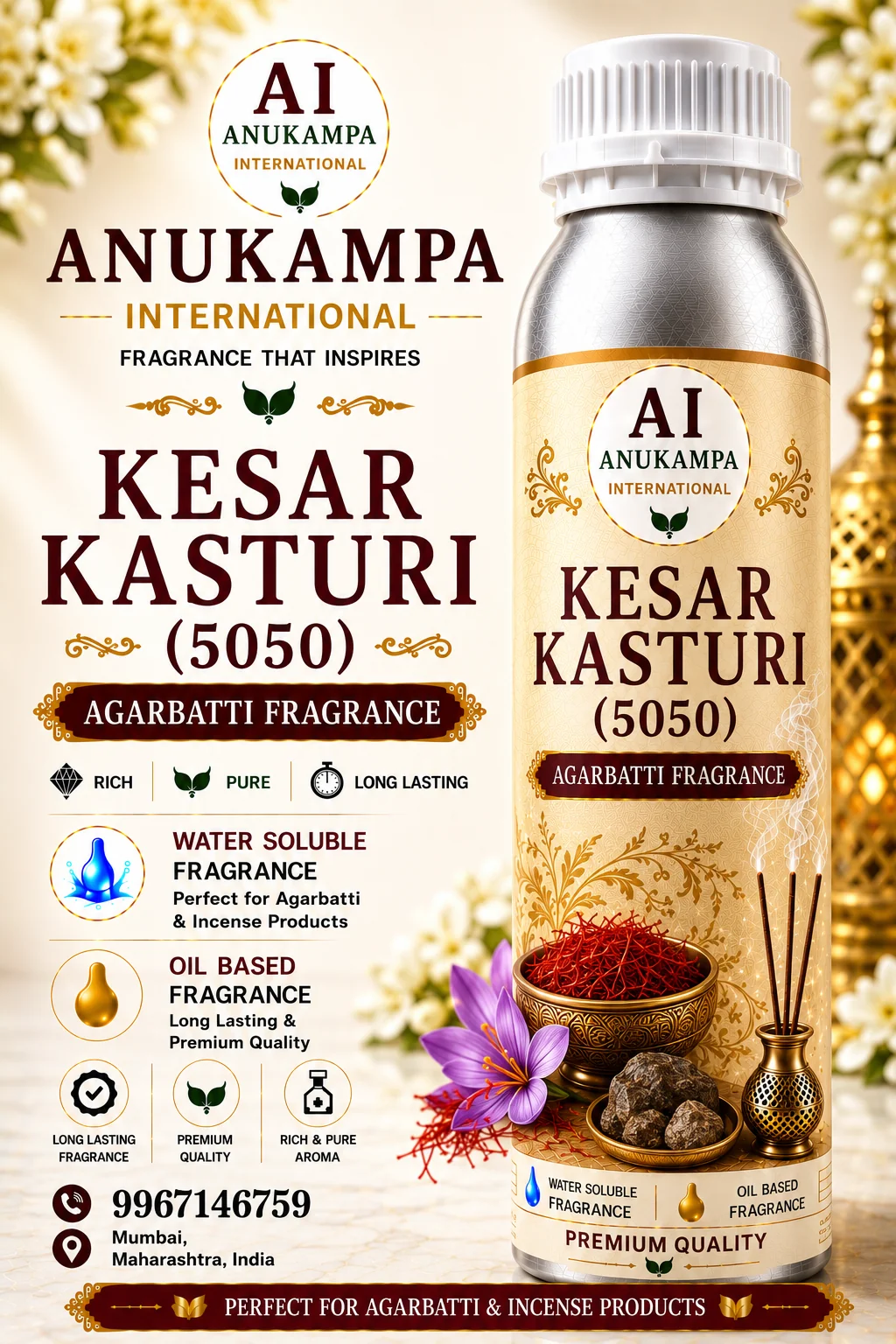 Kesar Kasturi 5050 — Incense & Agarbatti Fragrances fragrance oil