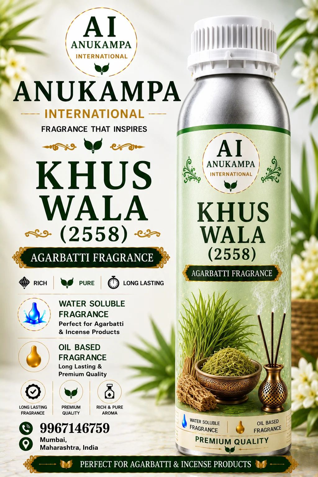 Khus Wala 2558 — Incense & Agarbatti Fragrances fragrance oil