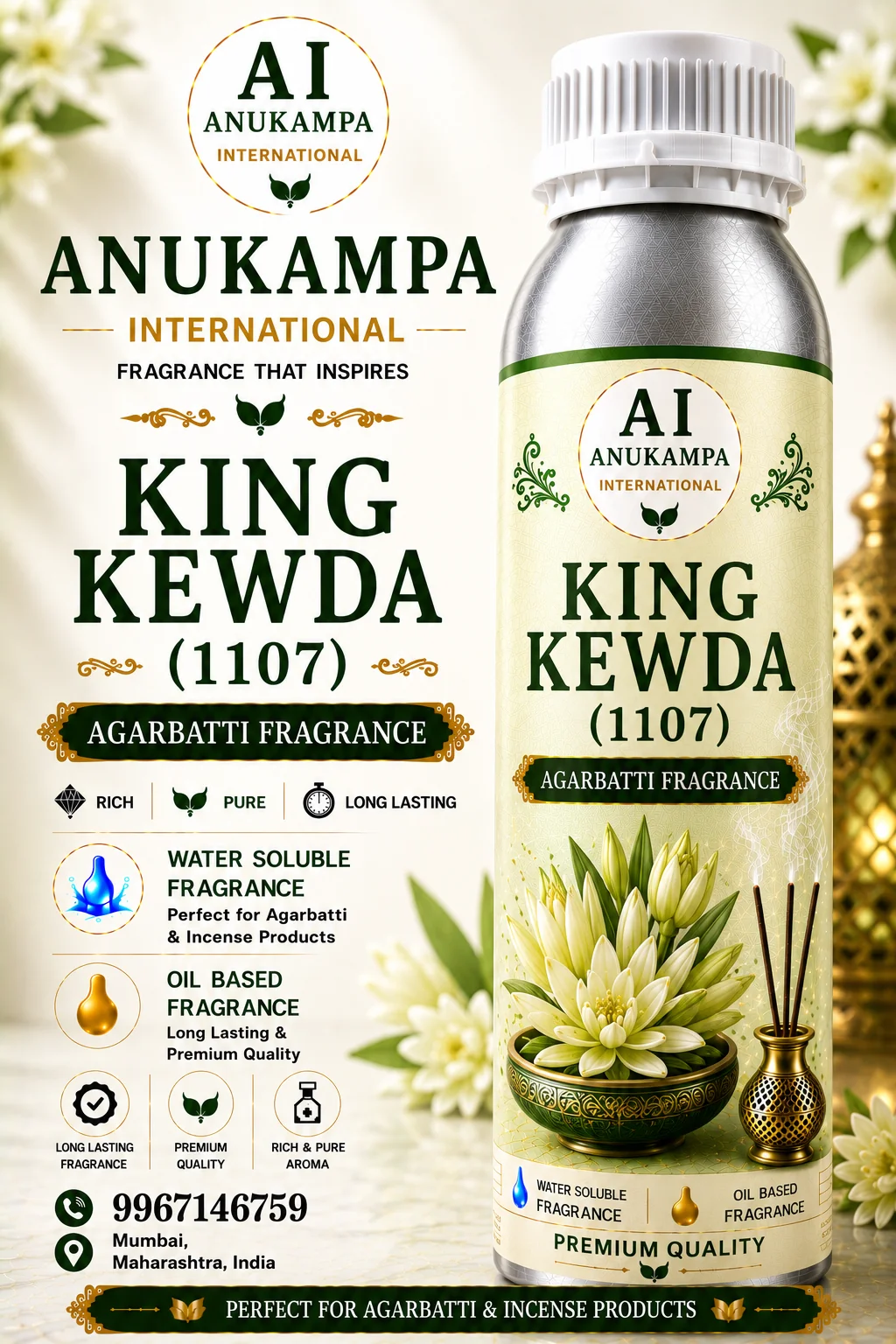 King Kewda 1107 — Incense & Agarbatti Fragrances fragrance oil