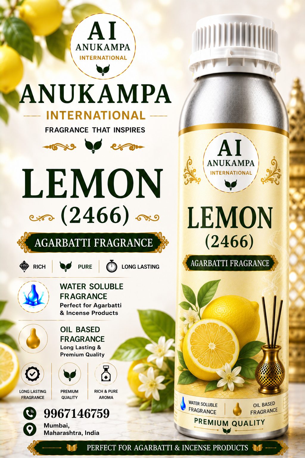 Lemon 2466 — Incense & Agarbatti Fragrances fragrance oil