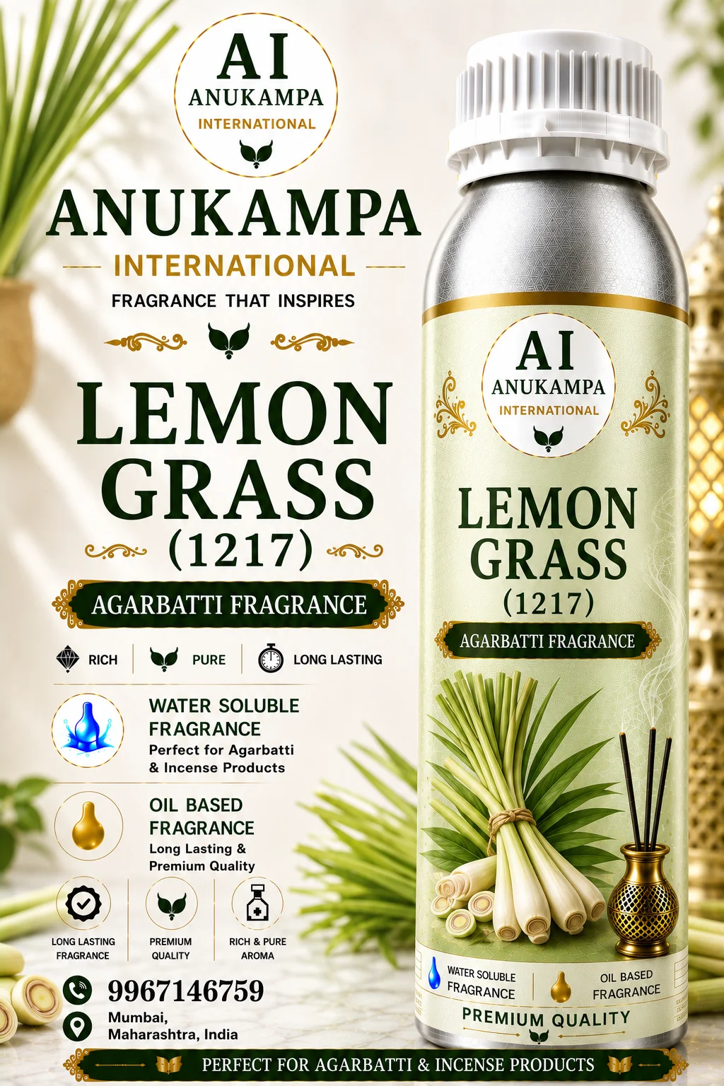 Lemon Grass 1217 — Incense & Agarbatti Fragrances fragrance oil
