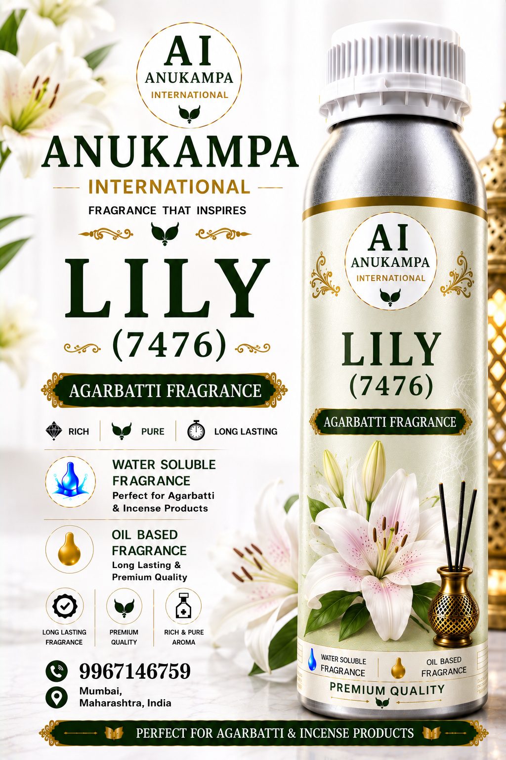 Lily 7476 — Incense & Agarbatti Fragrances fragrance oil