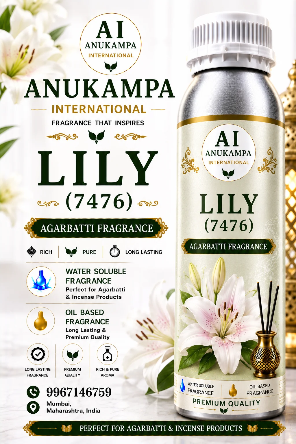 Lily 7476 — Incense & Agarbatti Fragrances fragrance oil