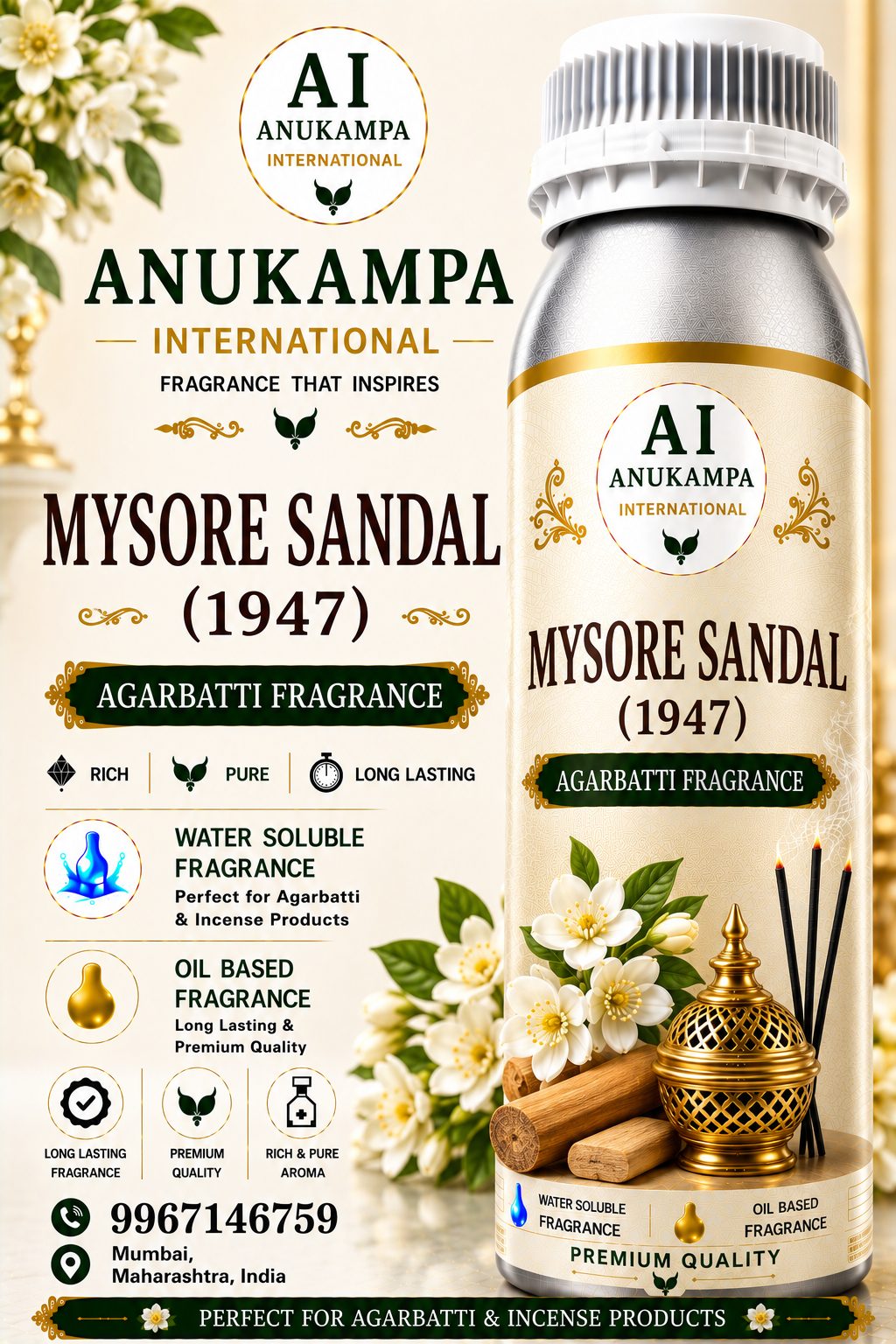 Mysore Sandal 1947 — Incense & Agarbatti Fragrances fragrance oil