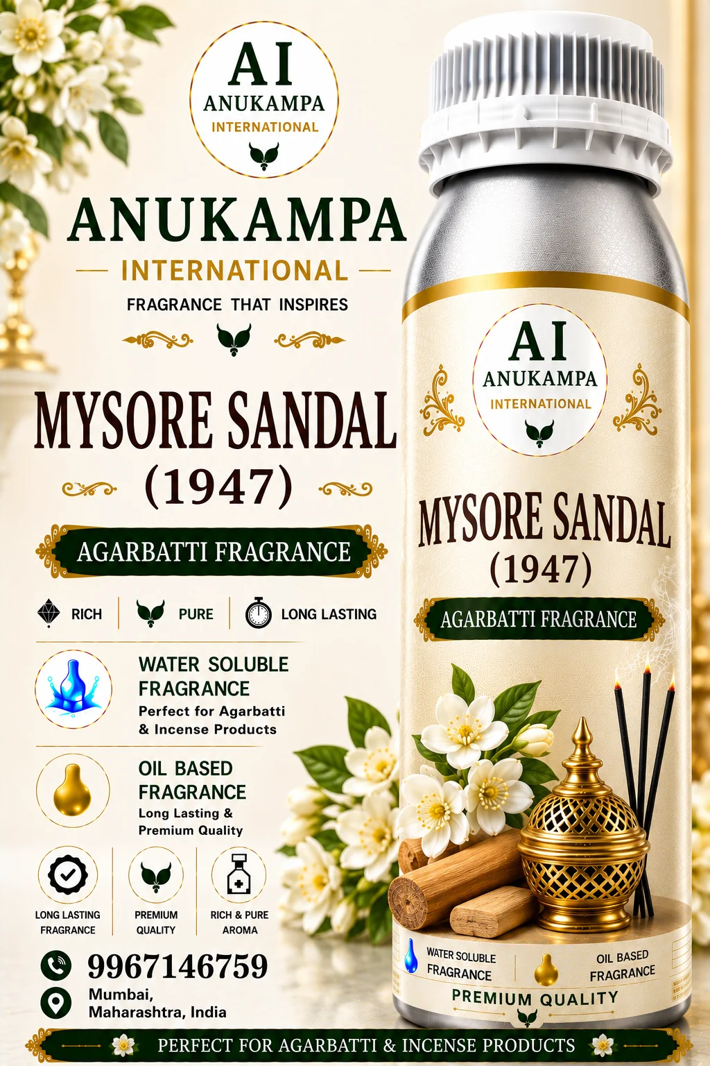 Mysore Sandal 1947 — Incense & Agarbatti Fragrances fragrance oil