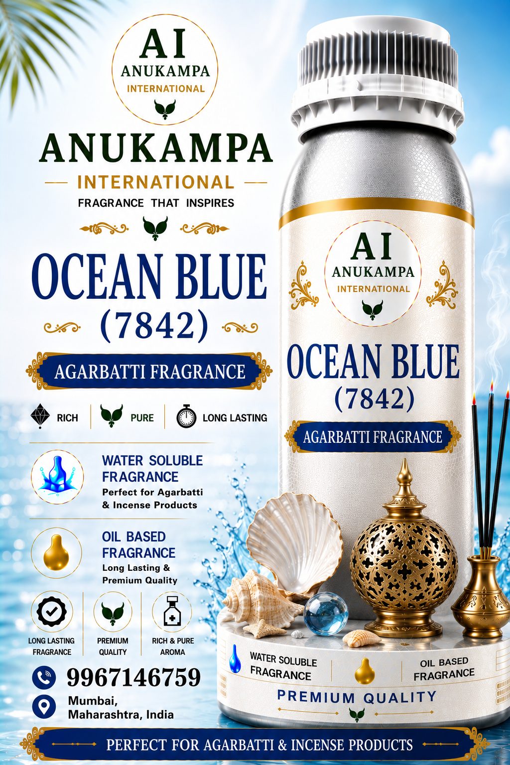 Ocean Blue 7842 — Incense & Agarbatti Fragrances fragrance oil