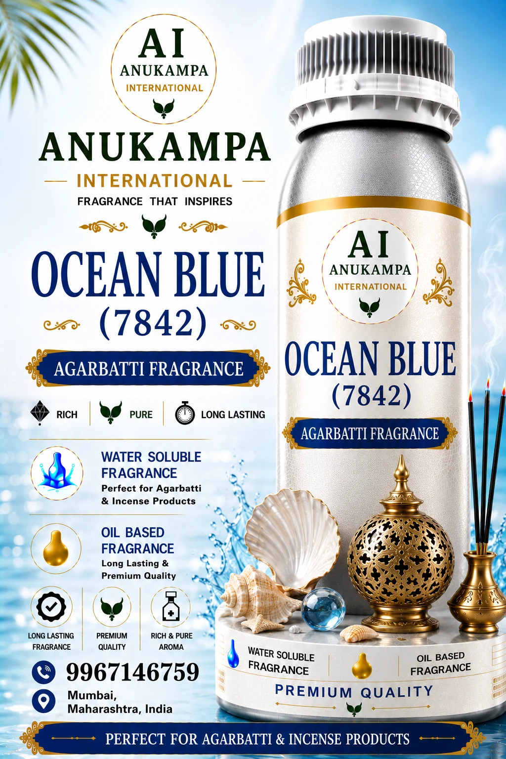 Ocean Blue 7842 — Incense & Agarbatti Fragrances fragrance oil