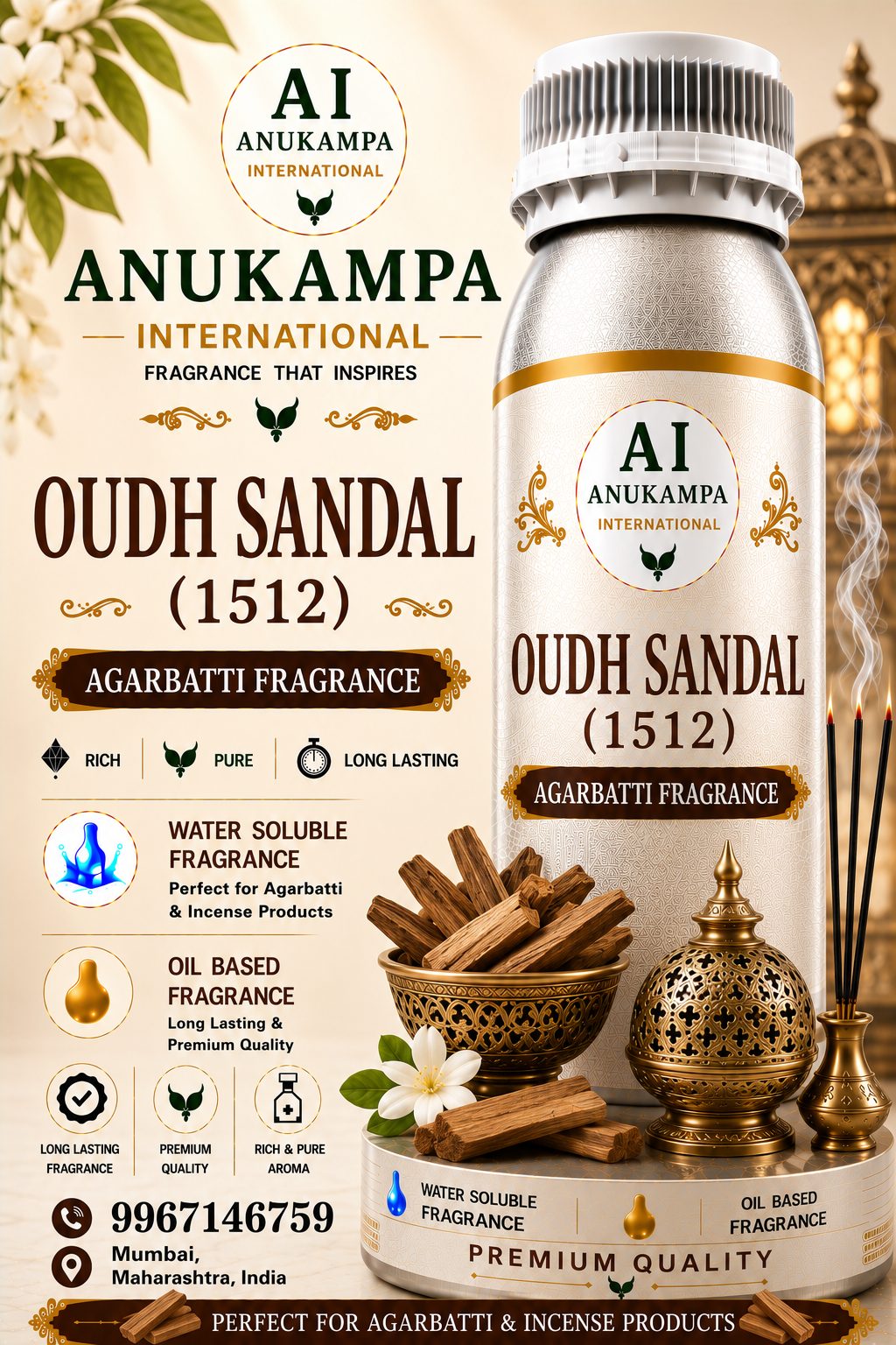 Oudh Sandal 1512 — Incense & Agarbatti Fragrances fragrance oil