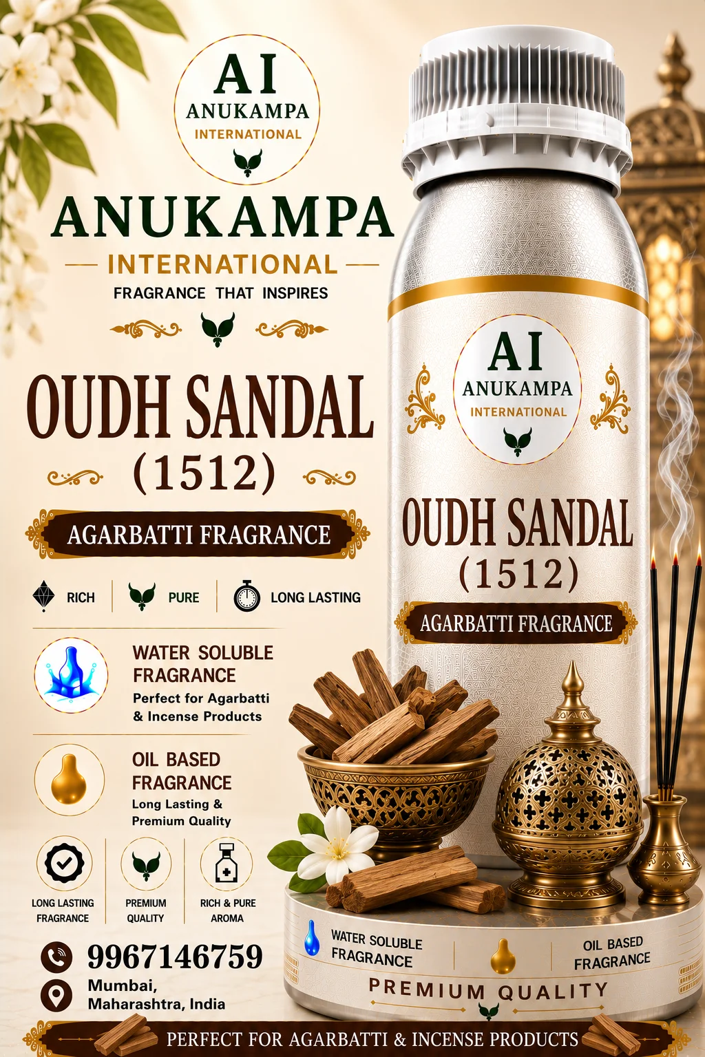 Oudh Sandal 1512 — Incense & Agarbatti Fragrances fragrance oil