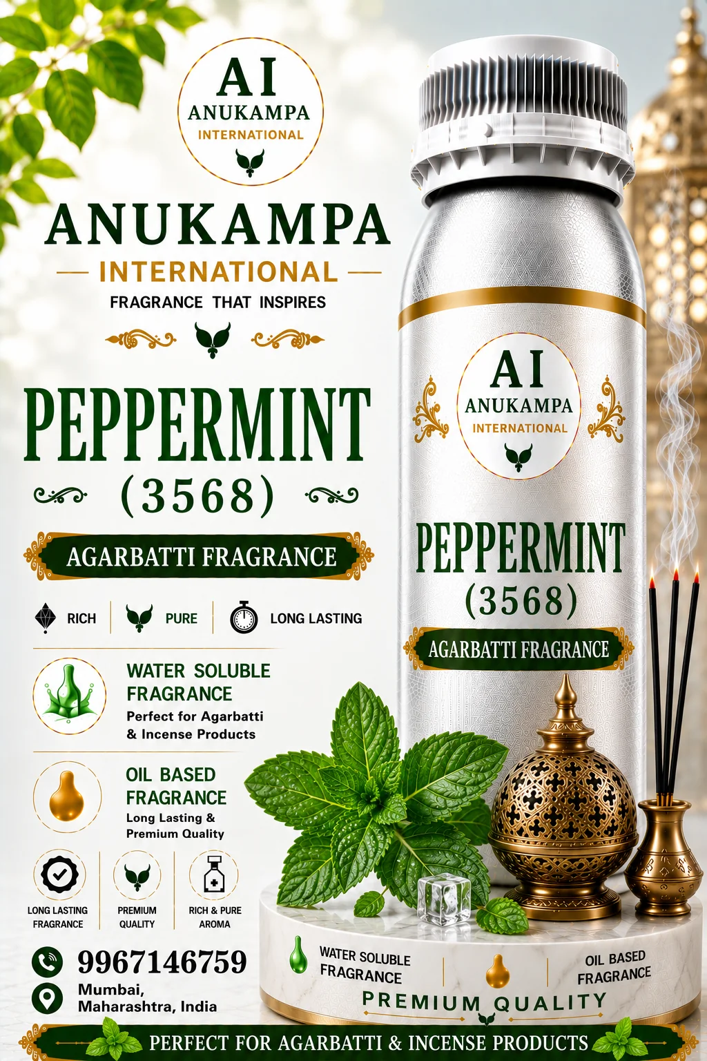 Peppermint 3568 — Incense & Agarbatti Fragrances fragrance oil