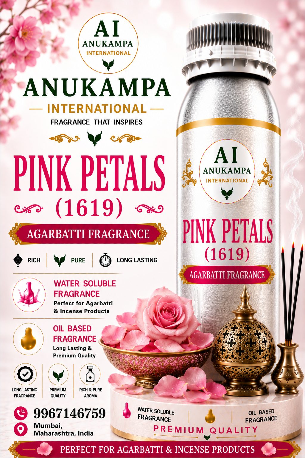 Pink Petals 1619 — Incense & Agarbatti Fragrances fragrance oil