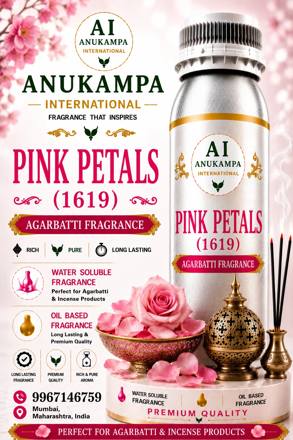 Pink Petals 1619 — Incense & Agarbatti Fragrances fragrance oil