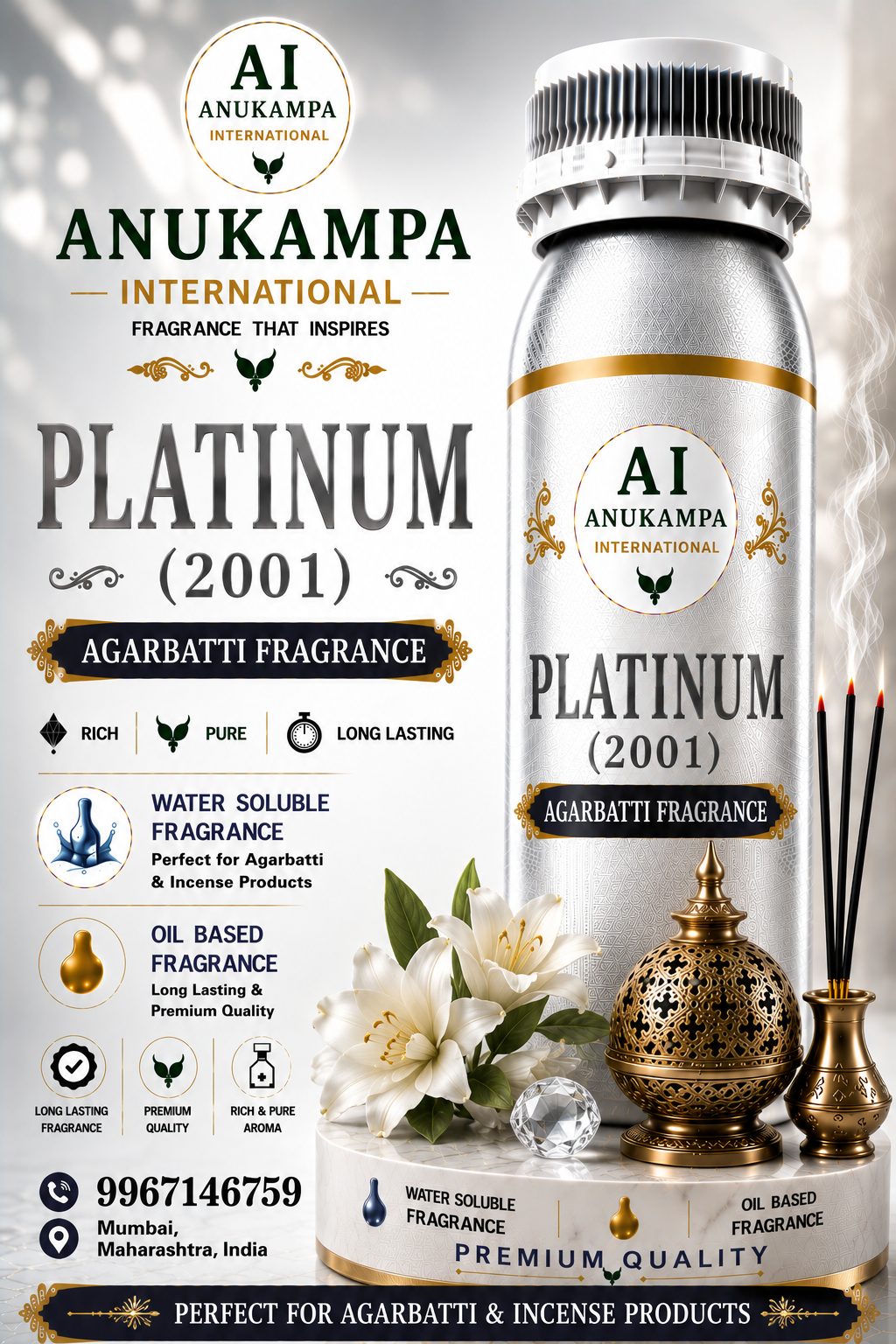 Platinum 2001 — Incense & Agarbatti Fragrances fragrance oil