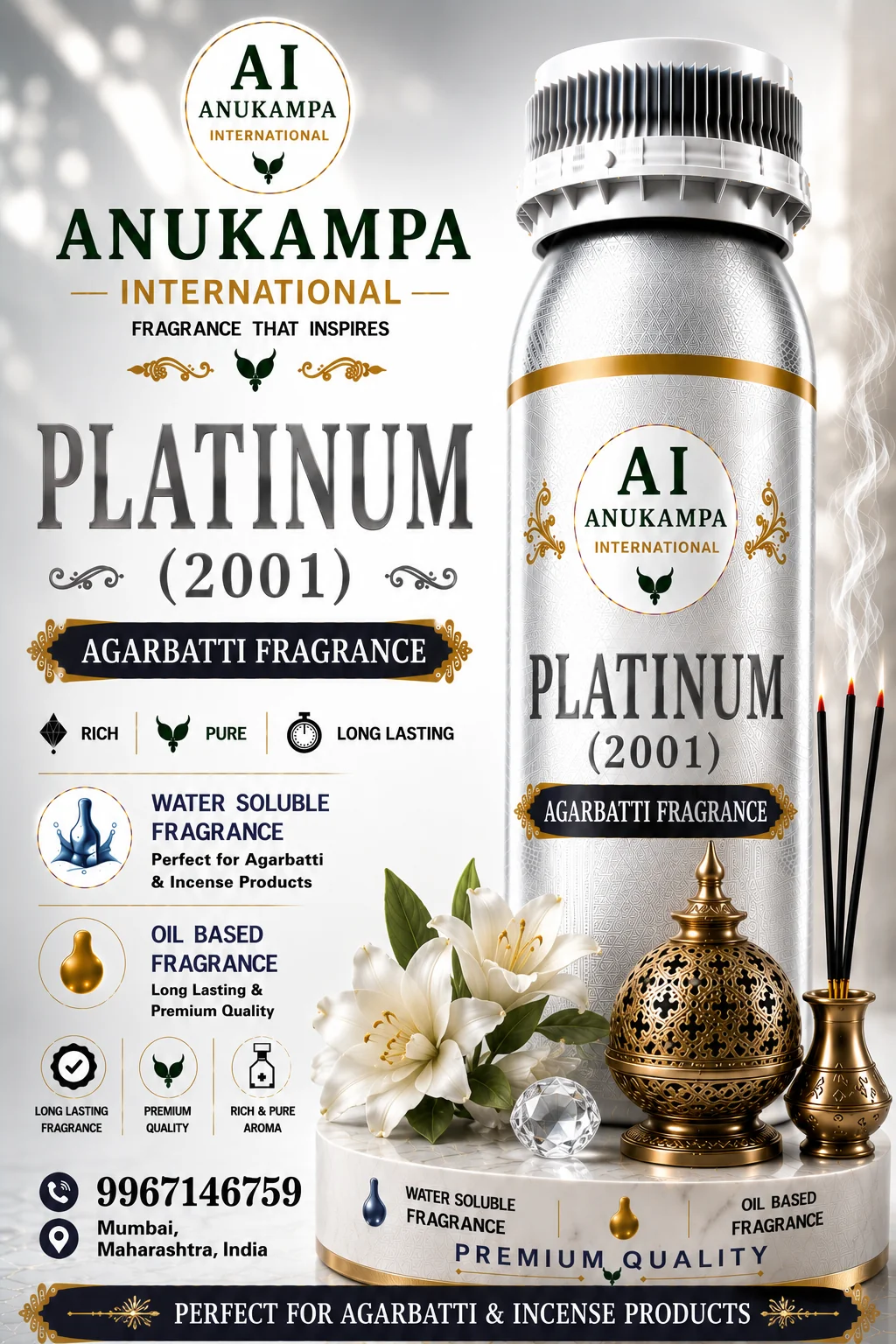 Platinum 2001 — Incense & Agarbatti Fragrances fragrance oil