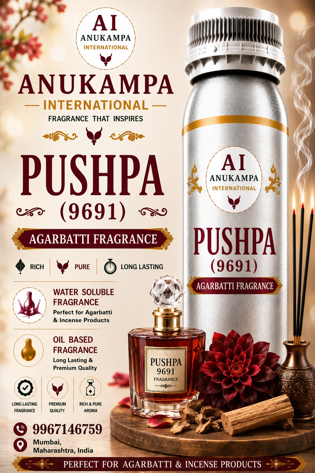 Pushpa 9691 — Incense & Agarbatti Fragrances fragrance oil