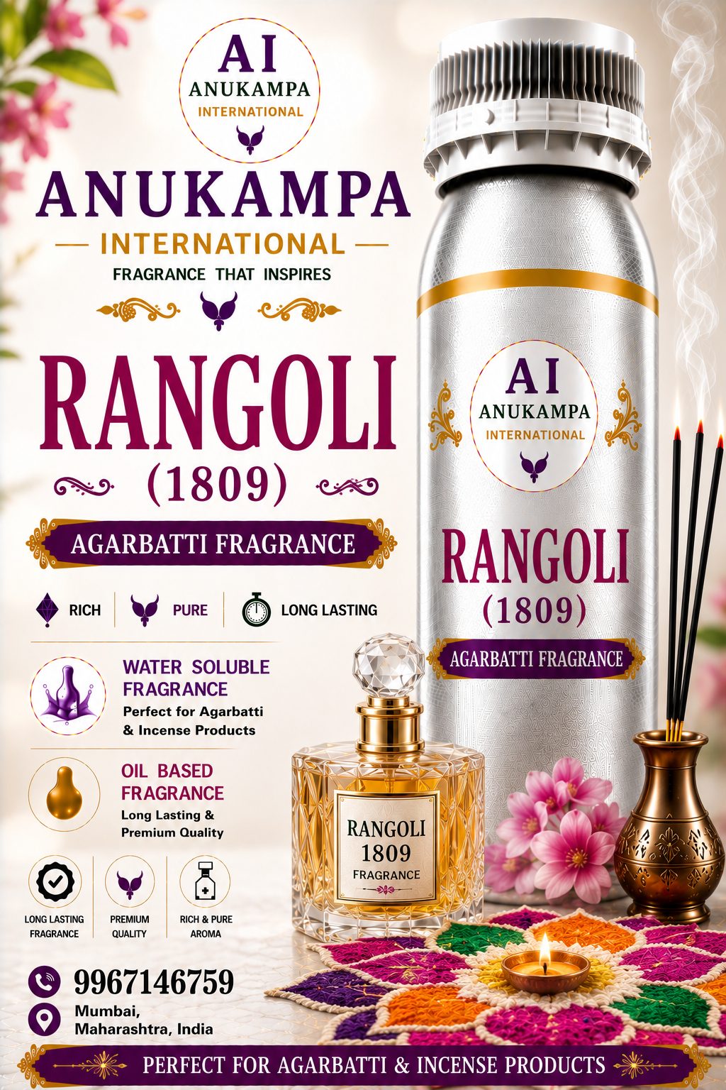 Rangoli 1809 — Incense & Agarbatti Fragrances fragrance oil