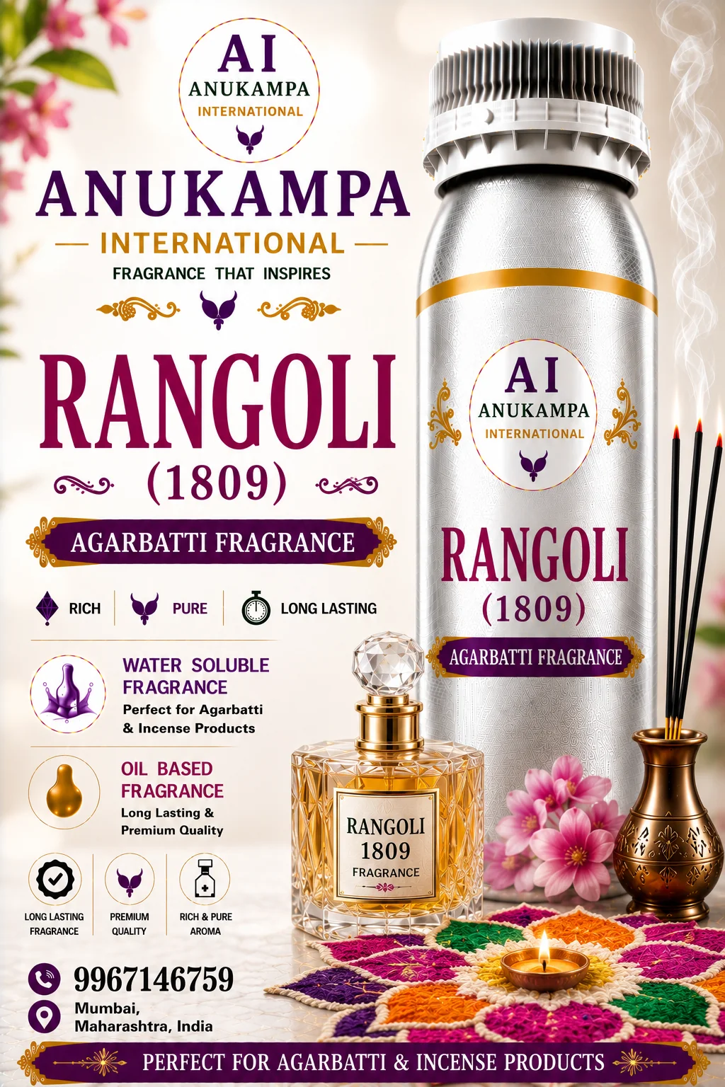 Rangoli 1809 — Incense & Agarbatti Fragrances fragrance oil