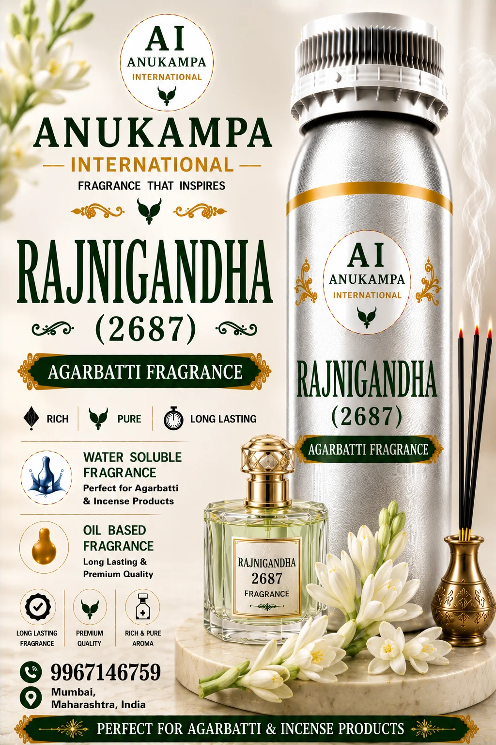 Ranjigandha 2687 — Incense & Agarbatti Fragrances fragrance oil