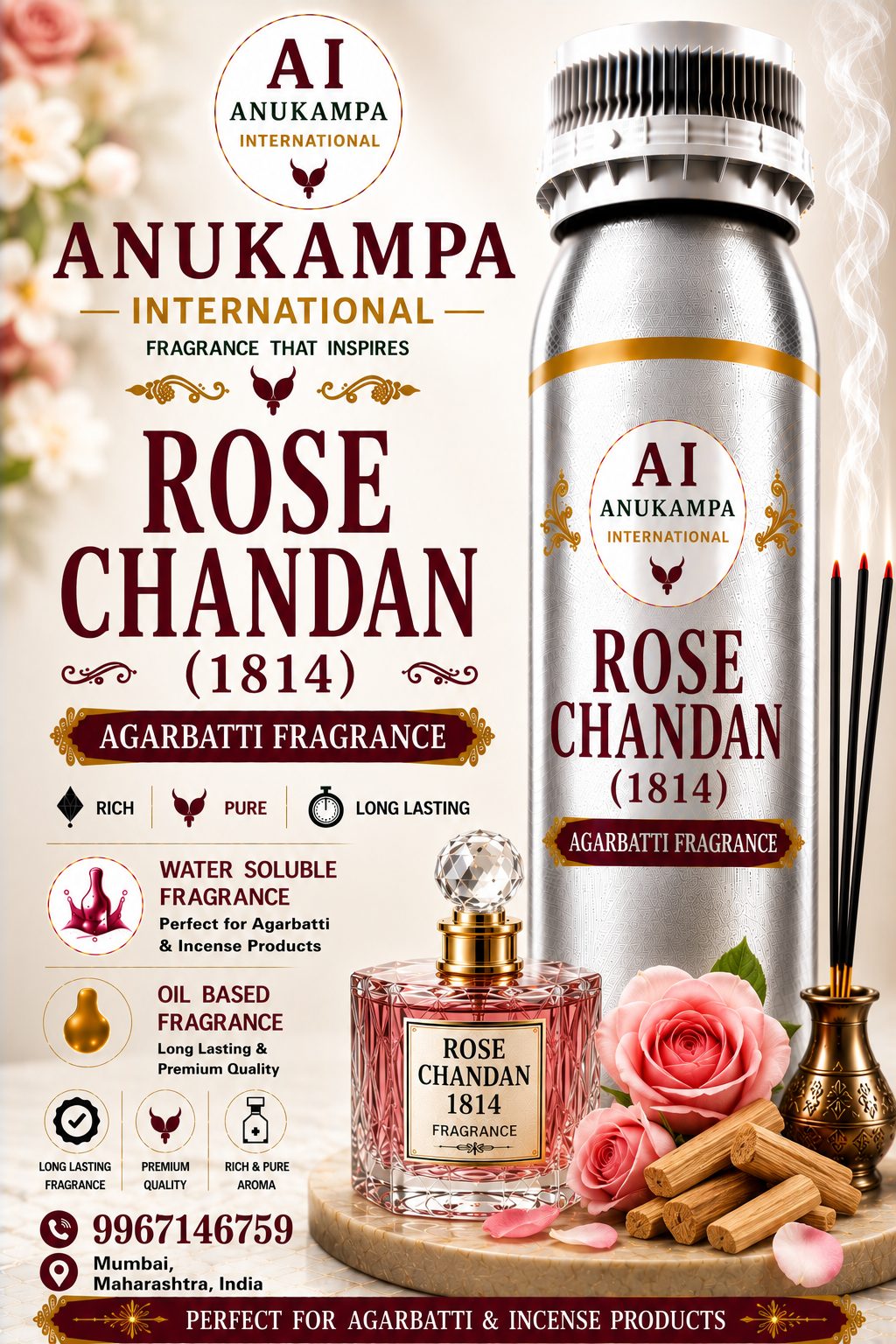 Rose Chandan 1814 — Incense & Agarbatti Fragrances fragrance oil