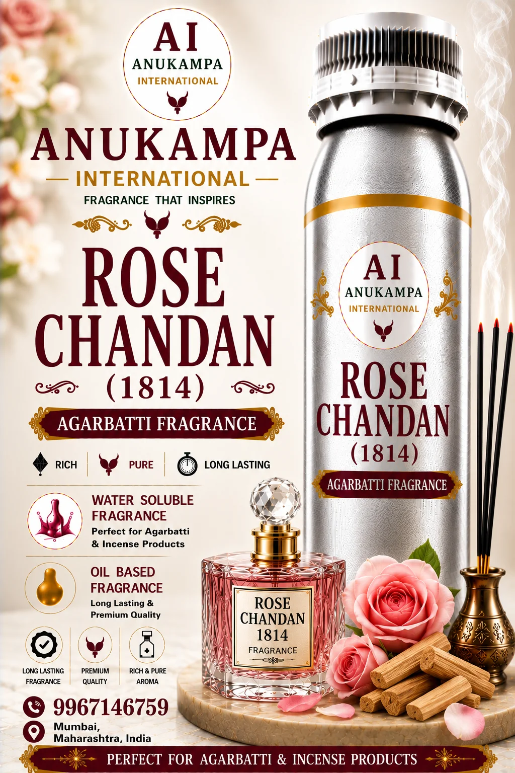 Rose Chandan 1814 — Incense & Agarbatti Fragrances fragrance oil