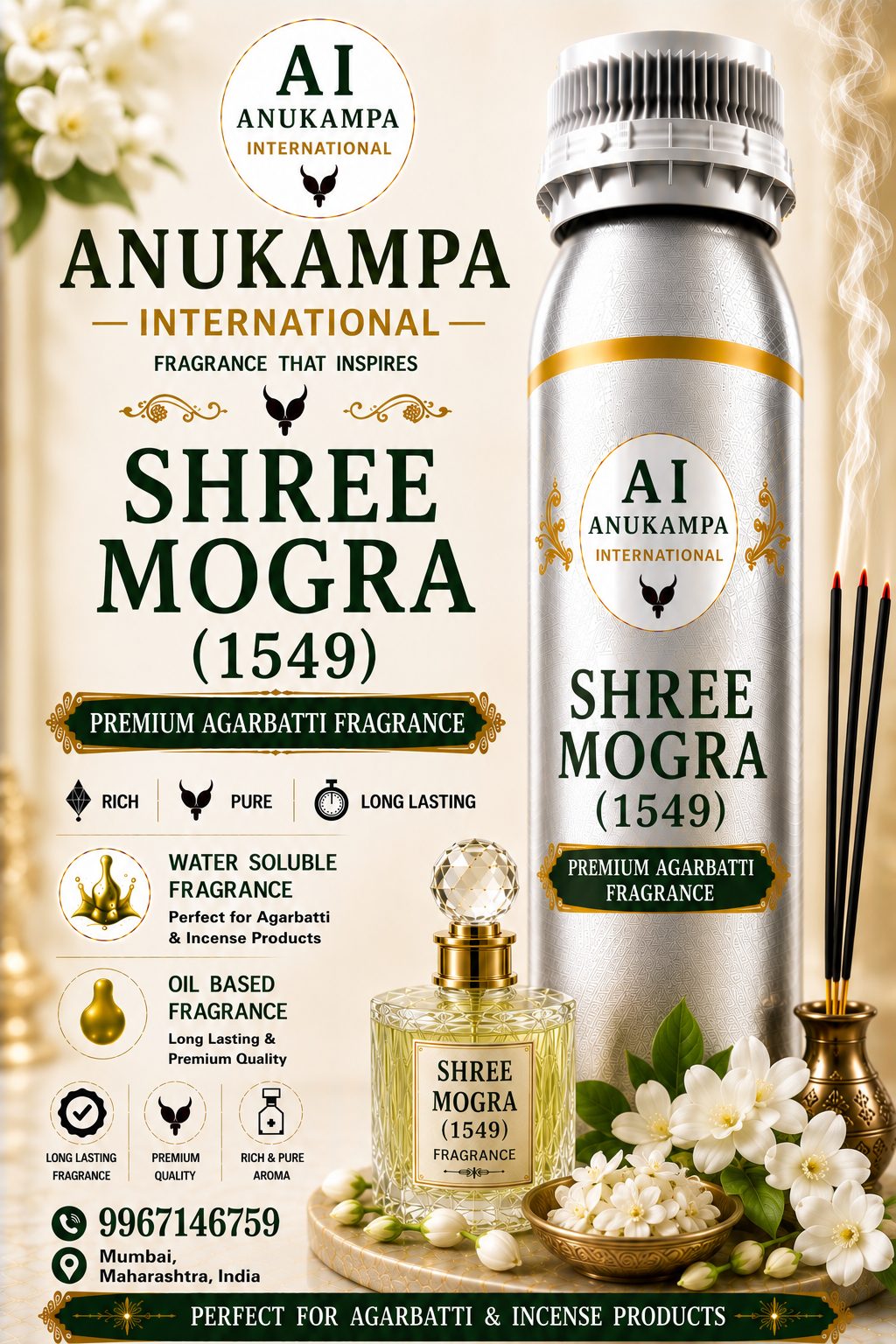 Shree Mogra 1549 — Incense & Agarbatti Fragrances fragrance oil