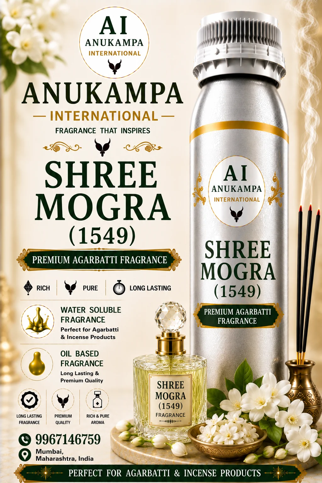 Shree Mogra 1549 — Incense & Agarbatti Fragrances fragrance oil