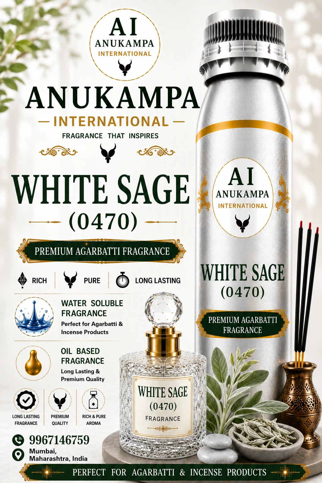 White Sage 0470 — Incense & Agarbatti Fragrances fragrance oil