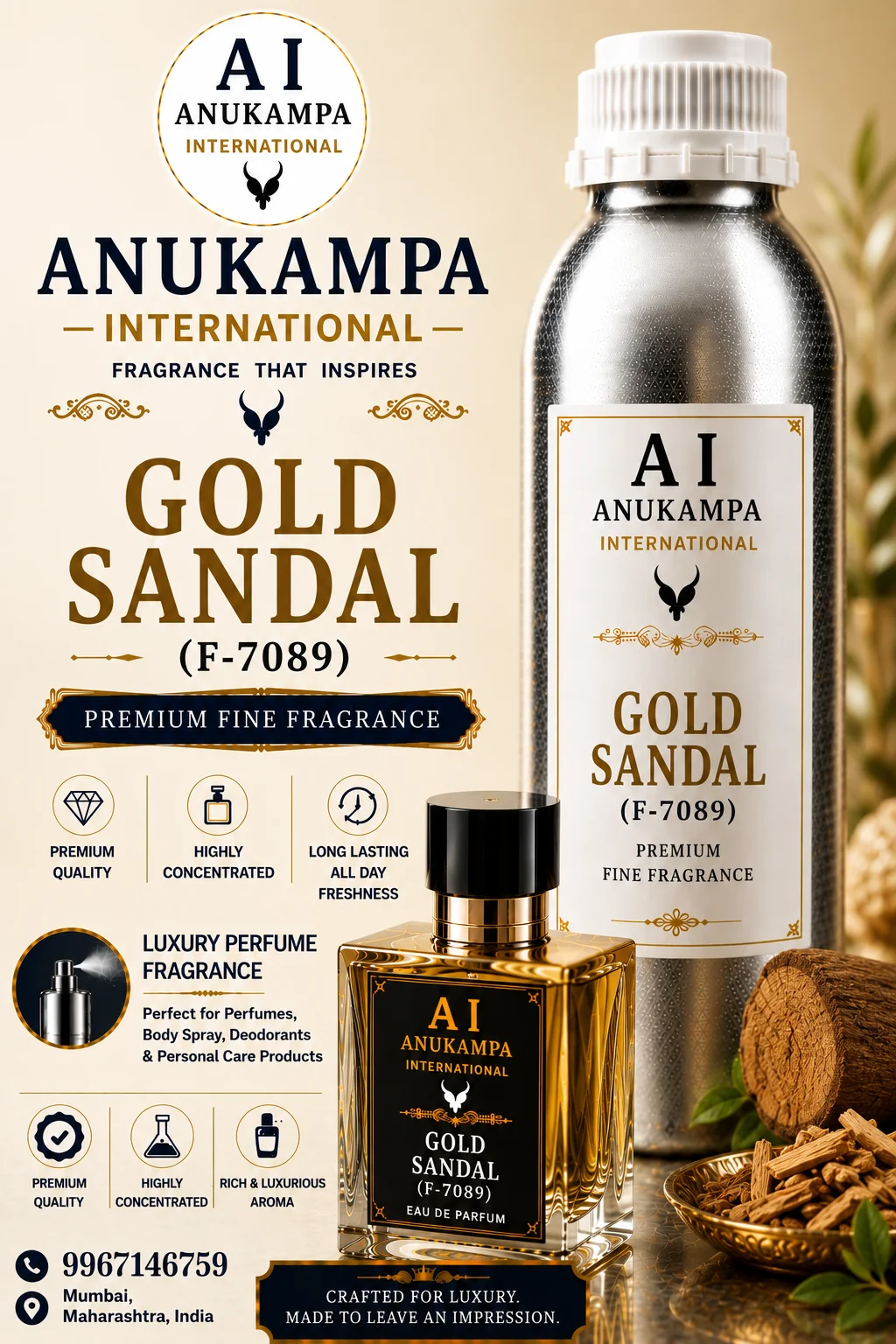 Gold Sandal (F-7089) — Air Freshener Fragrances fragrance oil